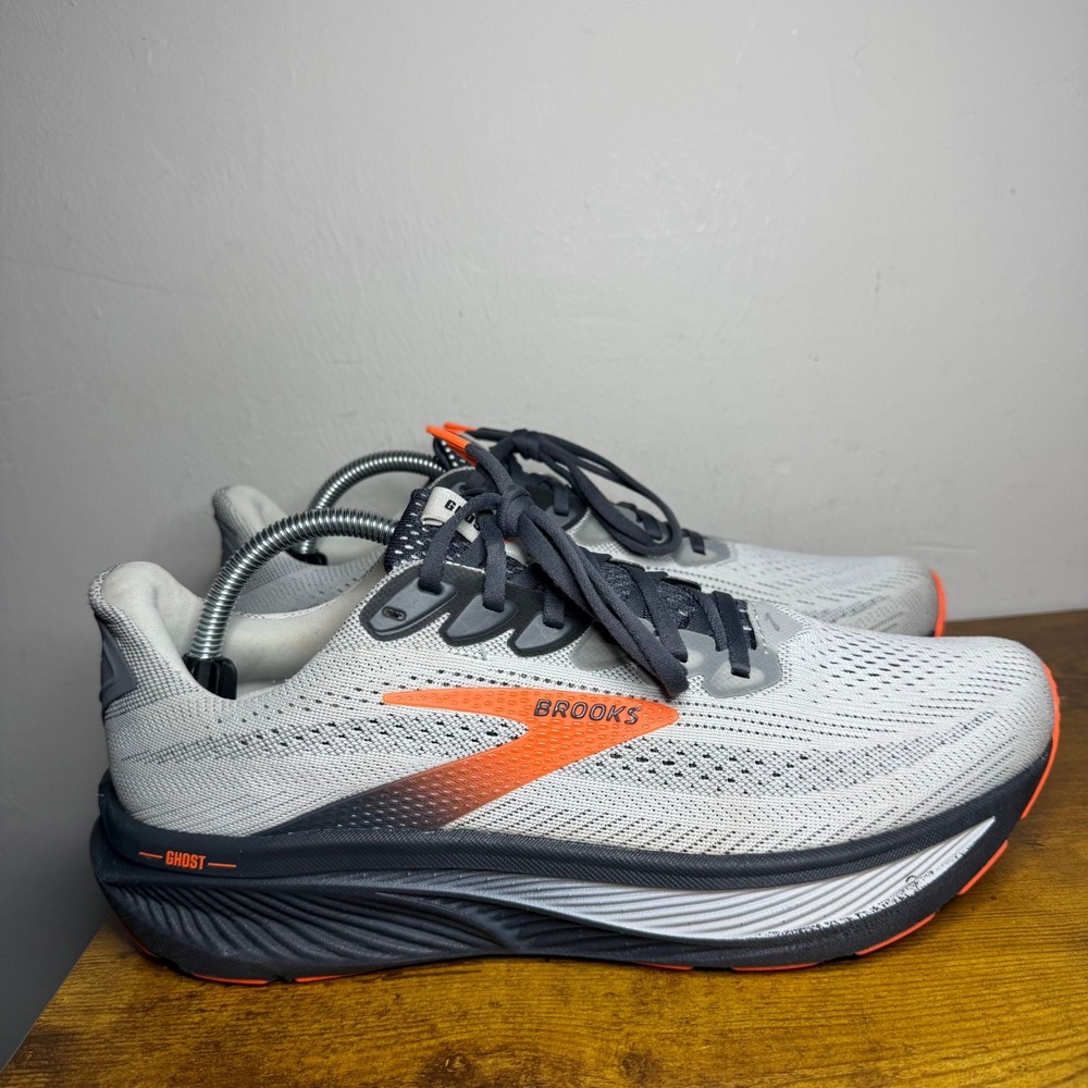 Brooks Ghost 17 Running Shoes Mens Size 10 Gray Orange 1104421D048